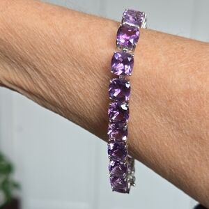 Sterling Silver Amethyst Tennis Bracelet